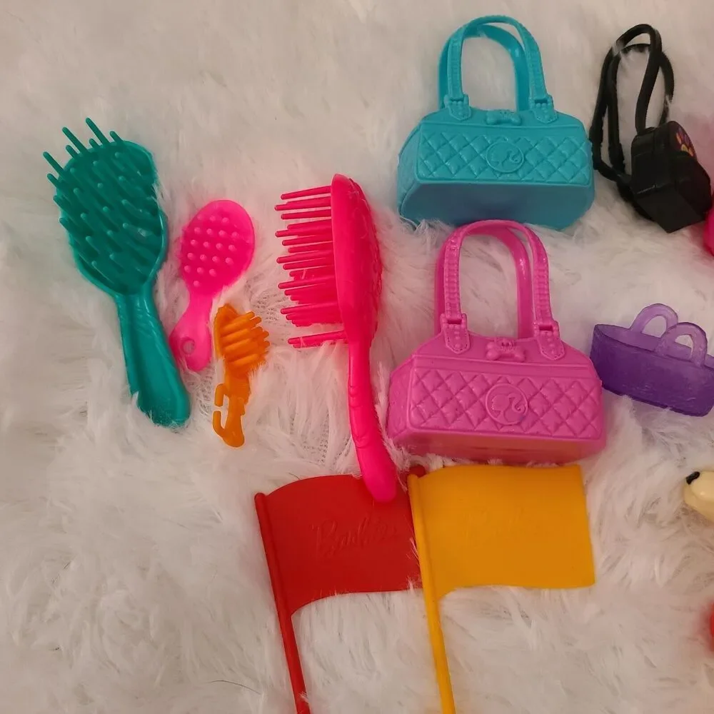 Barbie Doll Pet And Accessories Lot Pet Carrier Puppy Bed + More Dog Cat Monkey